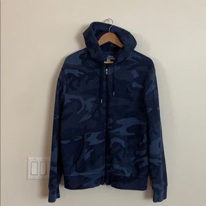 Polo Ralph Lauren Blue Camo Zip Up with Hood